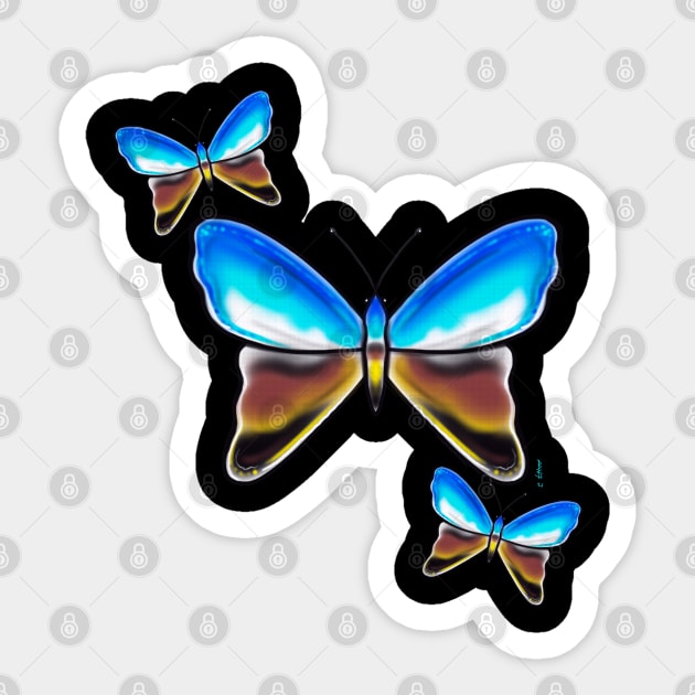 Chrome butterflies Sticker by Chillateez 